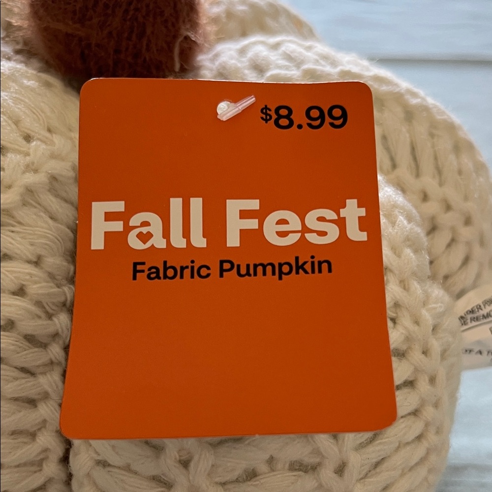 NWT Fall Fest Cream  Fabric Pumpkin - Picture 2 of 7